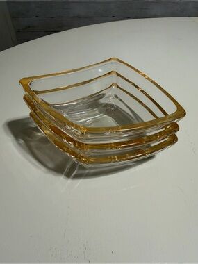 Vintage Luigi Bormioli 3pc Peach Modular Serving Set
